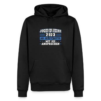 Jugendweihe 2023 Mädchen Junge - Männer Premium Bio Hoodie - Schwarz - Vorne - Nico (187cm)