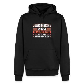 Jugendweihe 2023 Mädchen Junge - Männer Premium Bio Hoodie - Schwarz - Vorne - Nico (187cm)