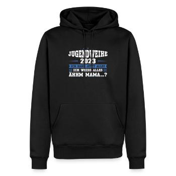 Jugendweihe 2023 Mädchen Junge - Männer Premium Bio Hoodie - Schwarz - Vorne - Nico (187cm)