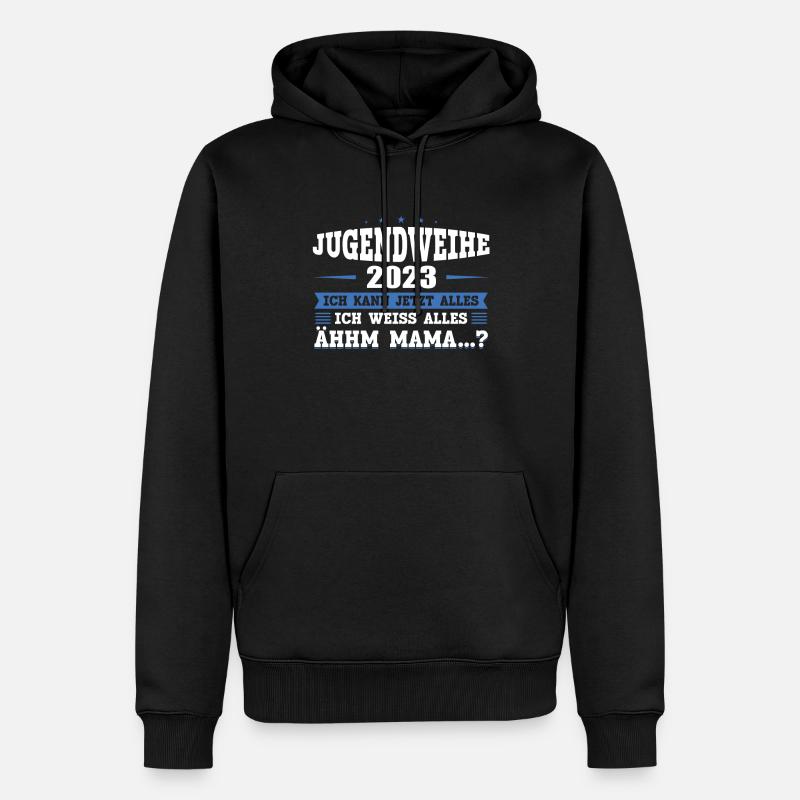 Jugendweihe 2023 Mädchen Junge - Männer Premium Bio Hoodie - Schwarz