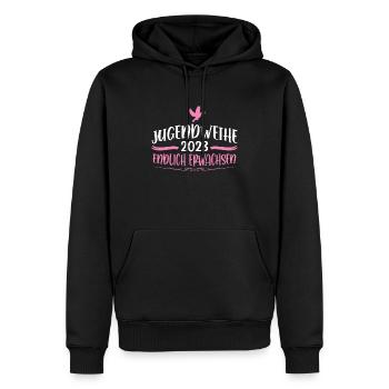 Jugendweihe 2023 Mädchen Junge - Männer Premium Bio Hoodie - Schwarz - Vorne - Nico (187cm)