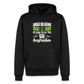 Jugendweihe 2023 Mädchen Junge - Männer Premium Bio Hoodie - Schwarz - Vorne - Nico (187cm)