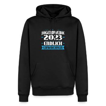 Jugendweihe 2023 Mädchen Junge - Männer Premium Bio Hoodie - Schwarz - Vorne - Nico (187cm)