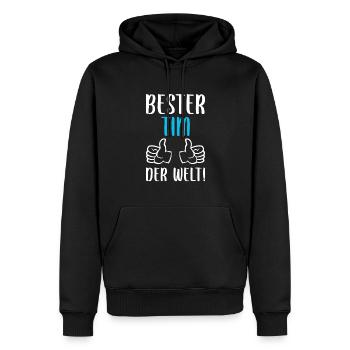 Tim Vorname Name Geburtstag - Männer Premium Bio Hoodie - Schwarz - Vorne - Nico (187cm)