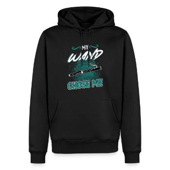 Ma baguette m’a choisi - Basson - Sweat à capuche Premium bio Homme - noir - Devant - Nico (187cm)