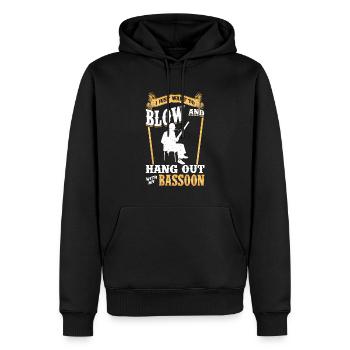 Je veux juste souffler et traîner avec mon basson - Sweat à capuche Premium bio Homme - noir - Devant - Nico (187cm)