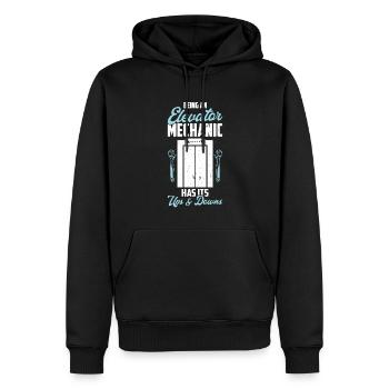 Being An Elevator Mechanic Has Its Ups And Downs - Men’s Premium Organic Hoodie - black - Front - Nico (187cm)