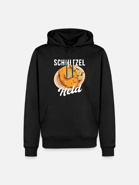 Schnitzel Held Fleisch Geschenk - Männer Premium Bio Hoodie - Schwarz