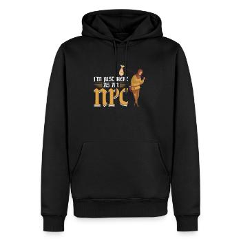 I'm Just Here As An NPC - Larping - Men’s Premium Organic Hoodie - black - Front - Nico (187cm)
