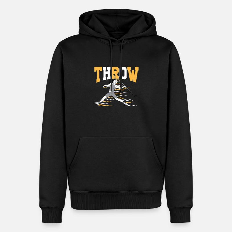 Speerwurfstrecker Leichtathletik Speerwerfer - Männer Premium Bio Hoodie - Schwarz