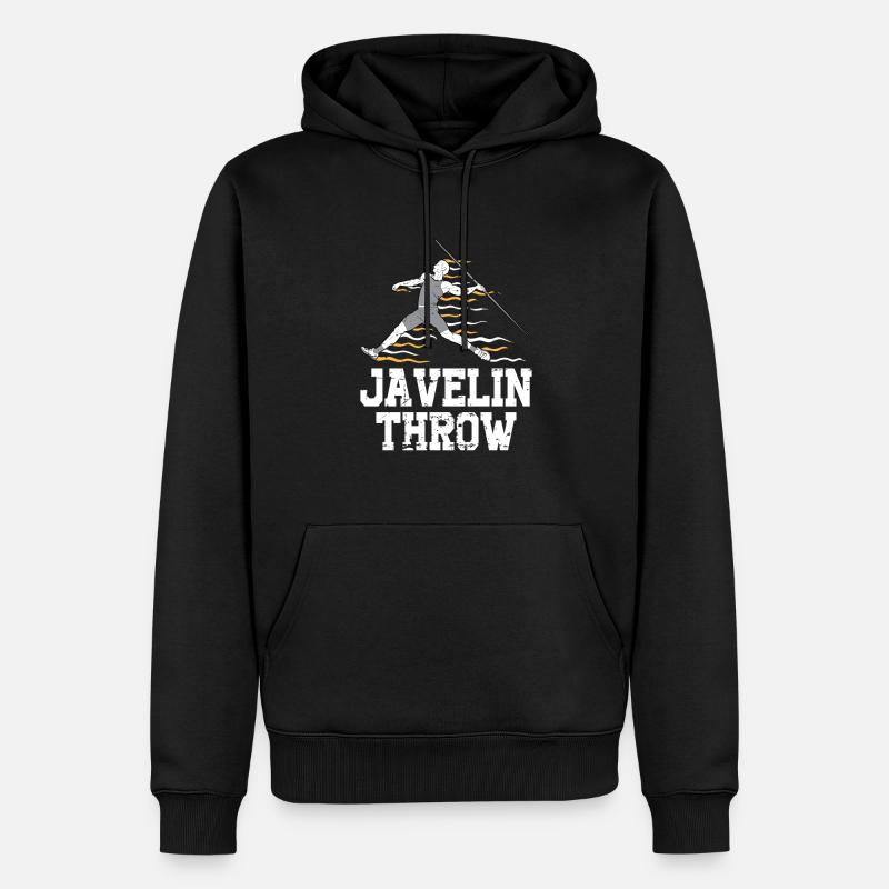 Speerwurfstrecker Leichtathletik Speerwerfer - Männer Premium Bio Hoodie - Schwarz