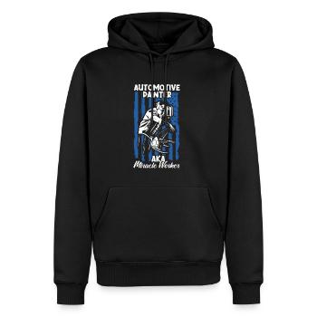 Peintre automobile Pulvérisateur Peintures - Sweat à capuche Premium bio Homme - noir - Devant - Nico (187cm)