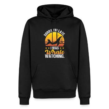 Sorry I'm Late - I Was Whale Watching - Männer Premium Bio Hoodie - Schwarz - Vorne - Nico (187cm)