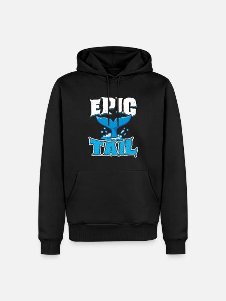 Epic Tail - Whale - Männer Premium Bio Hoodie - Schwarz
