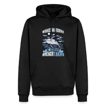 Whale Watching Is Always BREACHtaking - Männer Premium Bio Hoodie - Schwarz - Vorne - Nico (187cm)