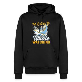 I'd Rather Be Whale Watching - Men’s Premium Organic Hoodie - black - Front - Nico (187cm)