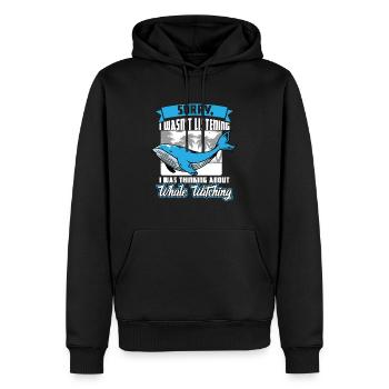 I Was Thinking About Whale Watching - Männer Premium Bio Hoodie - Schwarz - Vorne - Nico (187cm)