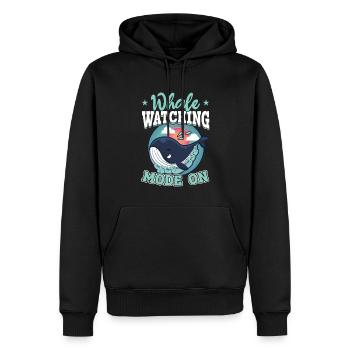Whale Watching Mode On - Whale - Männer Premium Bio Hoodie - Schwarz - Vorne - Nico (187cm)