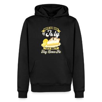 Joyeux début de juillet Prenons une tarte au citron clé - Sweat à capuche Premium bio Homme - noir - Devant - Nico (187cm)