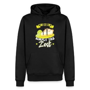 My Recipe Is Simply The Zest - Key Lime Pie - Men’s Premium Organic Hoodie - black - Front - Nico (187cm)