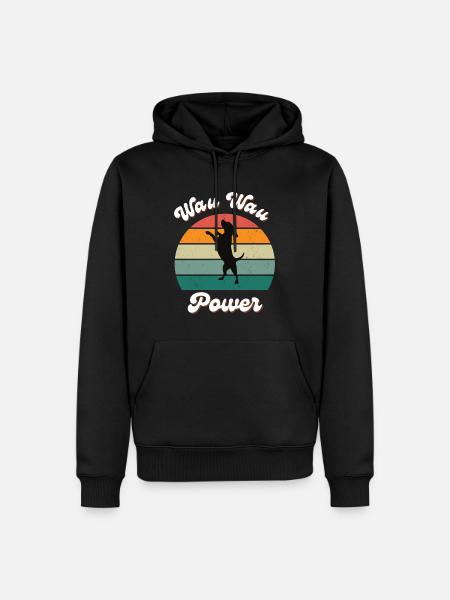 Wau Wau Power - Männer Premium Bio Hoodie - Schwarz