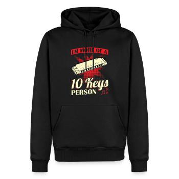 I'm More Of A 10 Keys Person - Harmonica Player - Männer Premium Bio Hoodie - Schwarz - Vorne - Nico (187cm)