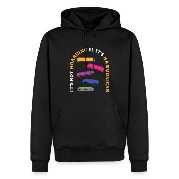 It's Not Hoarding If It's Harmonicas - Men’s Premium Organic Hoodie - black - Front - Nico (187cm)