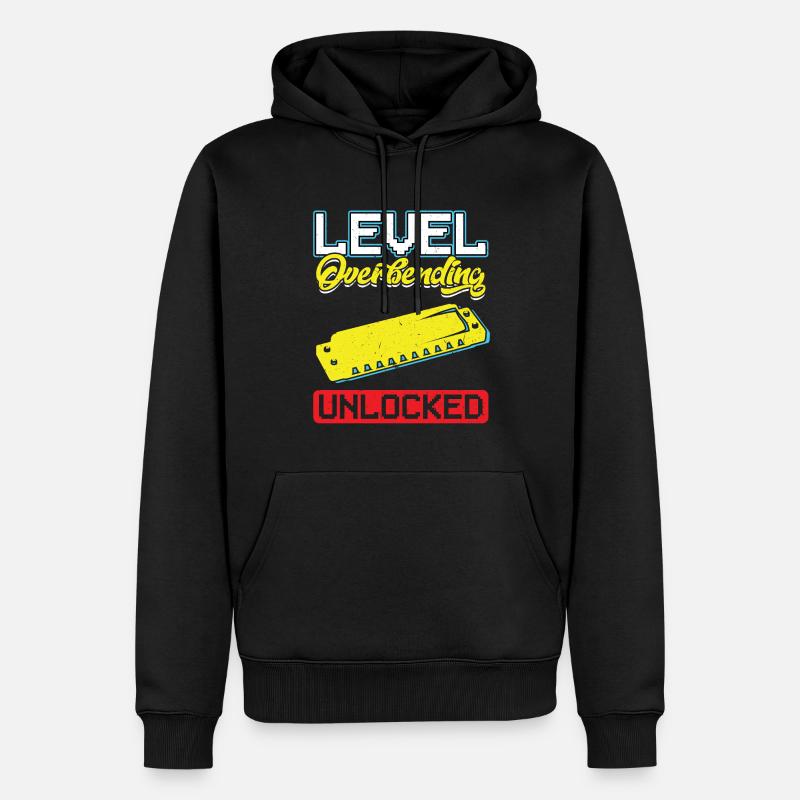 Level Overbending Unlocked - Harmonica Player - Männer Premium Bio Hoodie - Schwarz