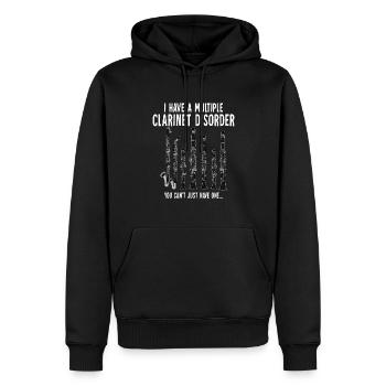 Clarinet Player Orchestra Musicians - Men’s Premium Organic Hoodie - black - Front - Nico (187cm)
