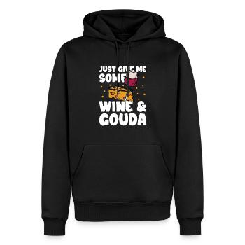 Gouda Käse - Männer Premium Bio Hoodie - Schwarz - Vorne - Nico (187cm)