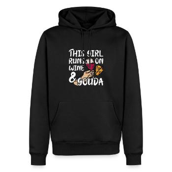 Gouda Käse - Männer Premium Bio Hoodie - Schwarz - Vorne - Nico (187cm)