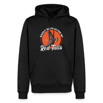 Easily Distracted By Red Tails - Falconry - Männer Premium Bio Hoodie - Schwarz - Vorne - Nico (187cm)