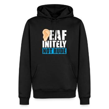 DEAFinitely Not Rude - Deaf Pride - Sweat à capuche Premium bio Homme - noir - Devant - Nico (187cm)