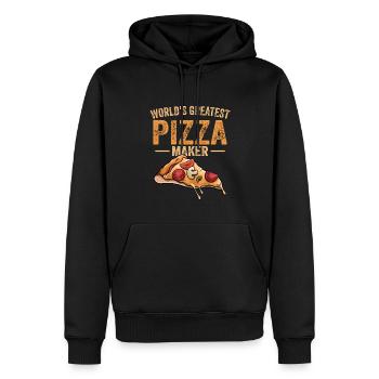 Pizza Bäcker Pizza selber machen - Männer Premium Bio Hoodie - Schwarz - Vorne - Nico (187cm)