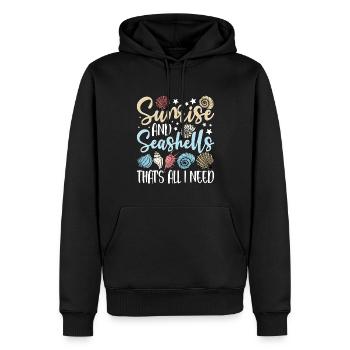 Muscheln sammeln - Männer Premium Bio Hoodie - Schwarz - Vorne - Nico (187cm)