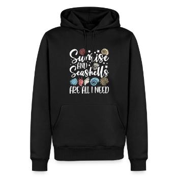 Muscheln sammeln - Männer Premium Bio Hoodie - Schwarz - Vorne - Nico (187cm)