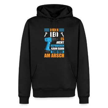 Leo Vorname Name Geburtstag Reparieren - Männer Premium Bio Hoodie - Schwarz - Vorne - Nico (187cm)