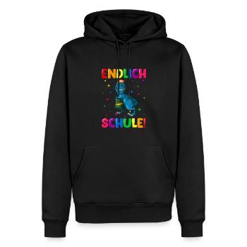 Endlich Schule Einschulung Grundschule 1. Klasse - Männer Premium Bio Hoodie - Schwarz - Vorne - Nico (187cm)