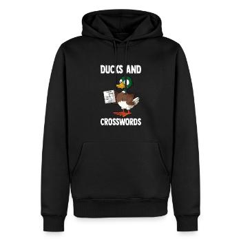 Résoudre des mots croisés - Sweat à capuche Premium bio Homme - noir - Devant - Nico (187cm)