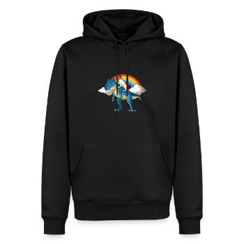 Glatthaar Foxterrier Hund - Männer Premium Bio Hoodie - Schwarz - Vorne - Nico (187cm)
