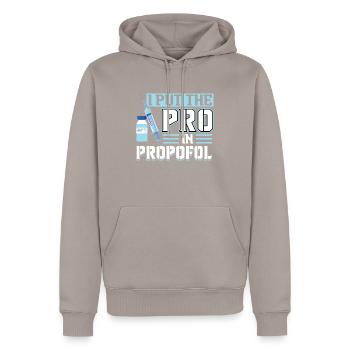 I Put The Pro In Propofol - Anesthésiste - Sweat à capuche Premium bio Homme - taupe - Devant - Nico (187cm)