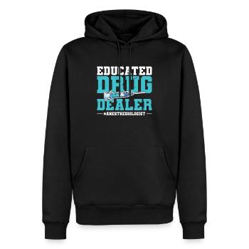 Educated Drug Dealer - Anesthesiologist - Männer Premium Bio Hoodie - Schwarz - Vorne - Nico (187cm)