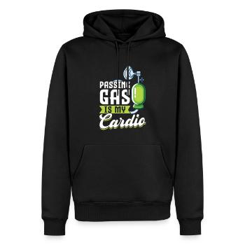 Le passage des gaz est mon cardio - Anesthésiste - Sweat à capuche Premium bio Homme - noir - Devant - Nico (187cm)