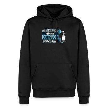 Anesthésiste - Comme un chirurgien mais plus cool - Sweat à capuche Premium bio Homme - noir - Devant - Nico (187cm)