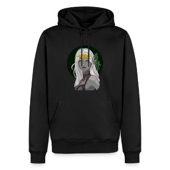 Fille elfe - Sweat à capuche Premium bio Homme - noir - Devant - Nico (187cm)