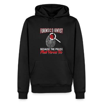 Médecin légiste parce que la police a aussi besoin de héros - Sweat à capuche Premium bio Homme - noir - Devant - Nico (187cm)