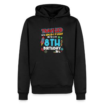 8. Birthday - Science Birthday - Men’s Premium Organic Hoodie - black - Front - Nico (187cm)