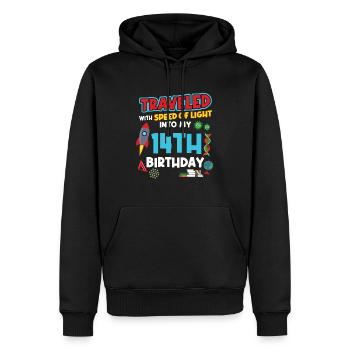 14. Birthday - Science Birthday - Men’s Premium Organic Hoodie - black - Front - Nico (187cm)