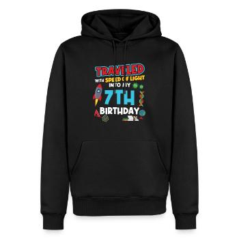7. Birthday - Science Birthday - Men’s Premium Organic Hoodie - black - Front - Nico (187cm)