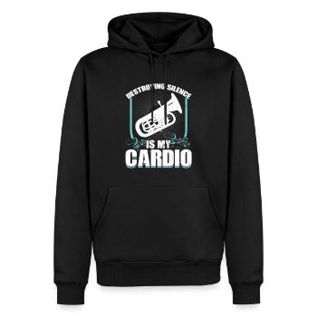 Détruire le silence est mon cardio - Euphonium - Sweat à capuche Premium bio Homme - noir - Devant - Nico (187cm)